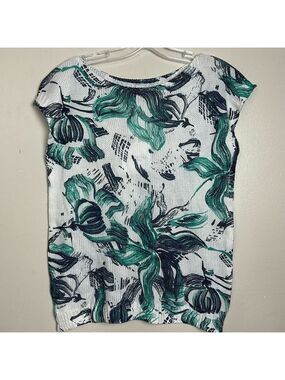 Luisa Ricci Italian Made Knit Floral Sleeveless Loose Relaxed Fit Top